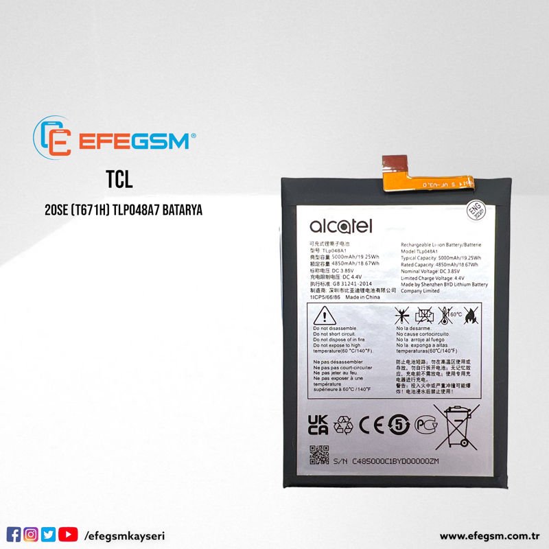Tcl 20SE (TLP048A7/A1) Batarya