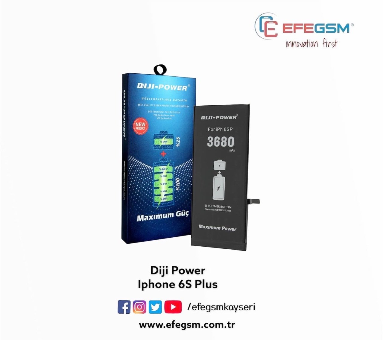 Iphone Diji Power 6S Plus 3680 mAh Batarya