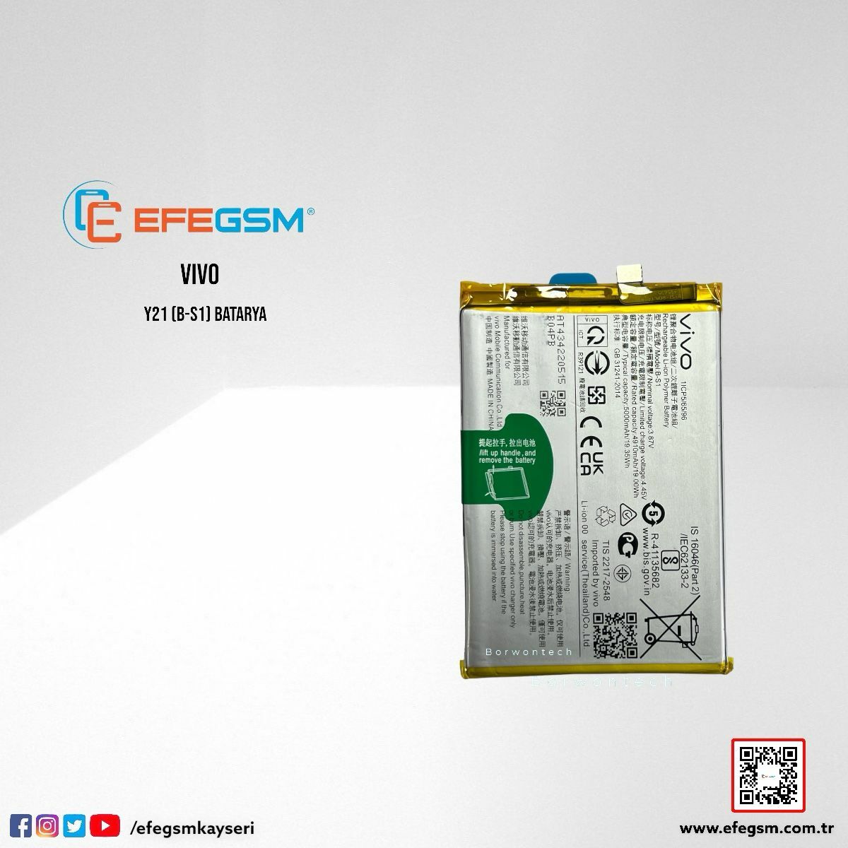 Vivo Y21 (B-S1) Batarya