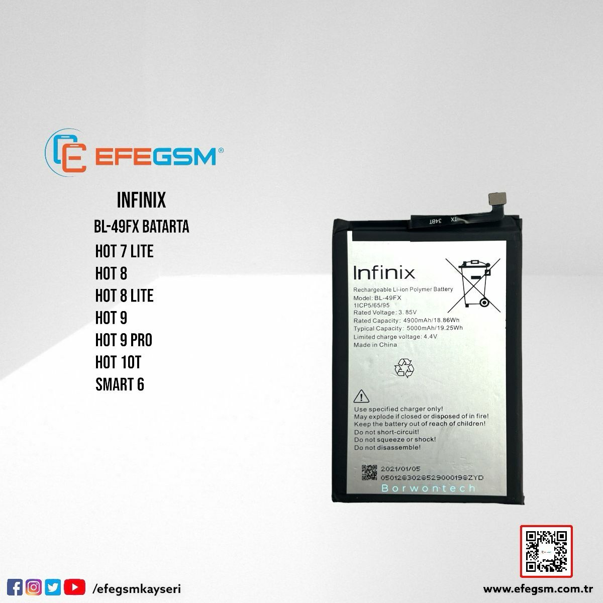İnfinix Smart 6 (BL-49FX) Batarya