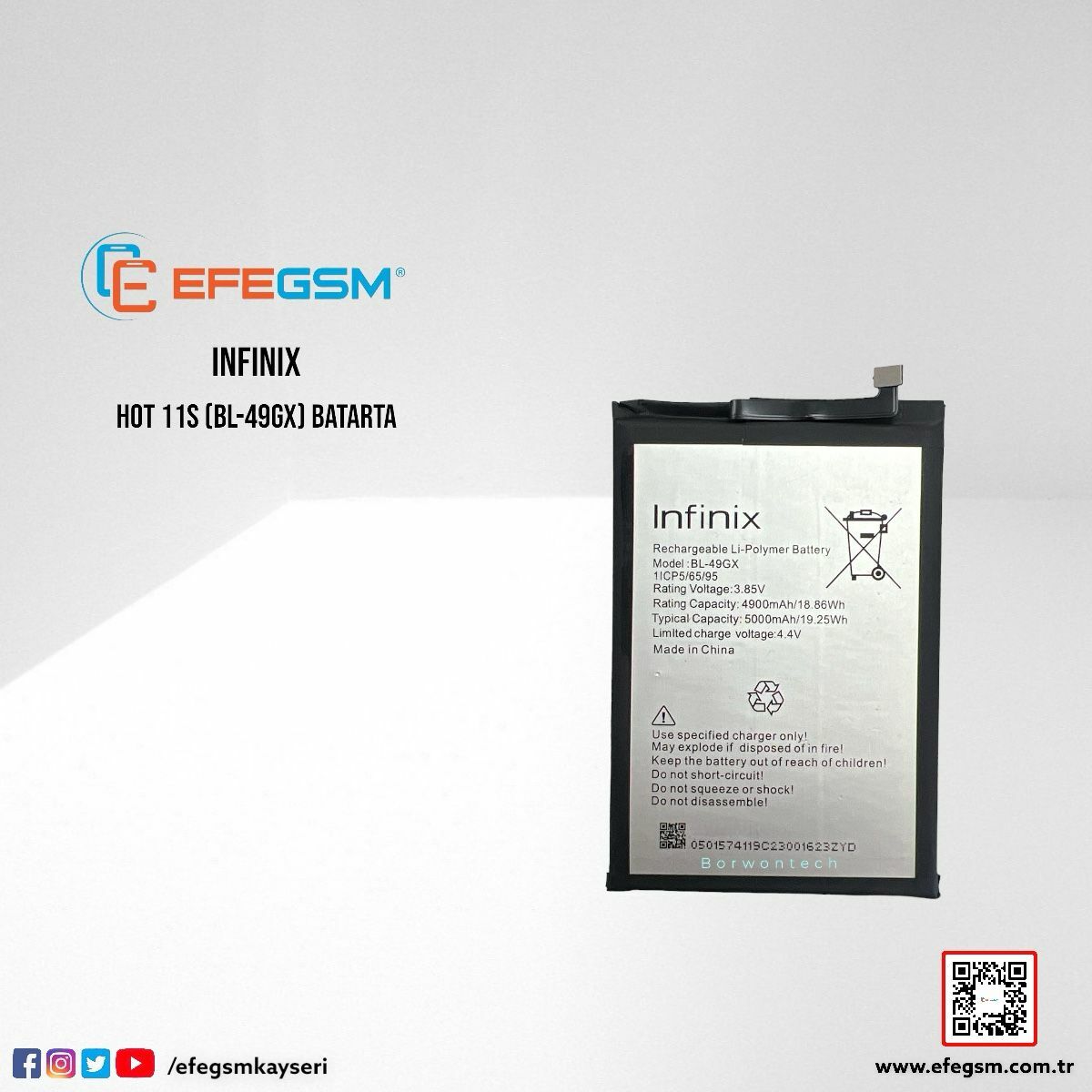 İnfinix Hot 11S (BL-49GX) Batarya