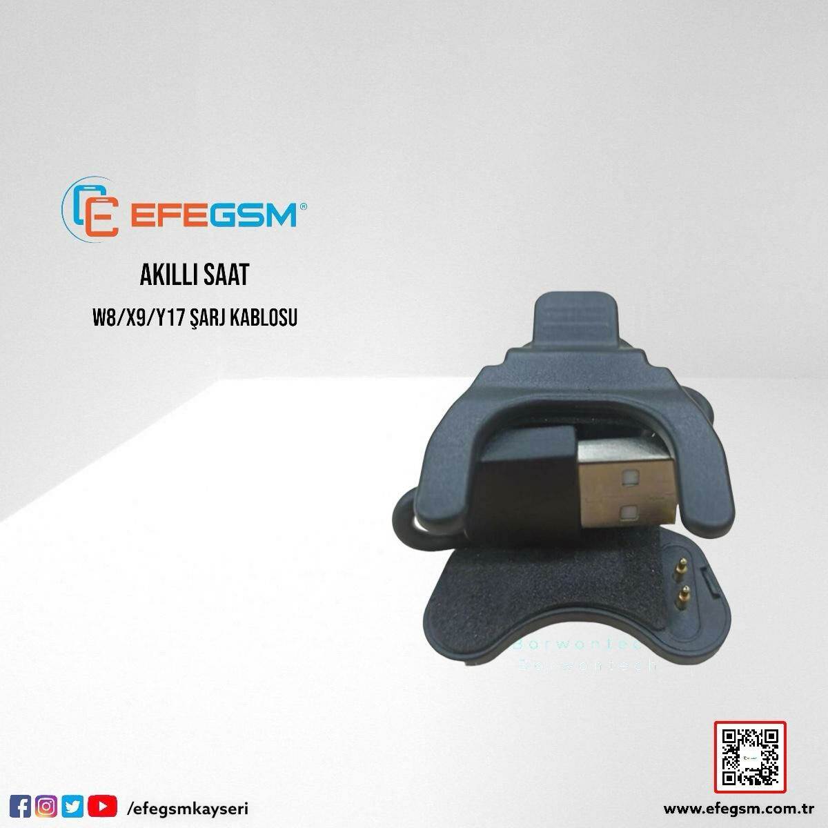 Akıllı Saat W8/X9/Y17 Şarj Kablosu