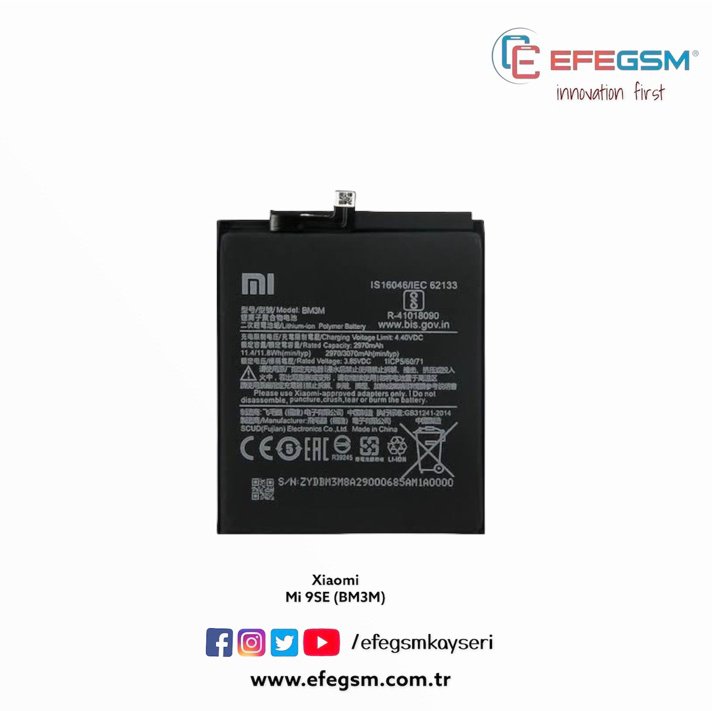 Xiaomi Mi 9SE (BM3M) Batarya