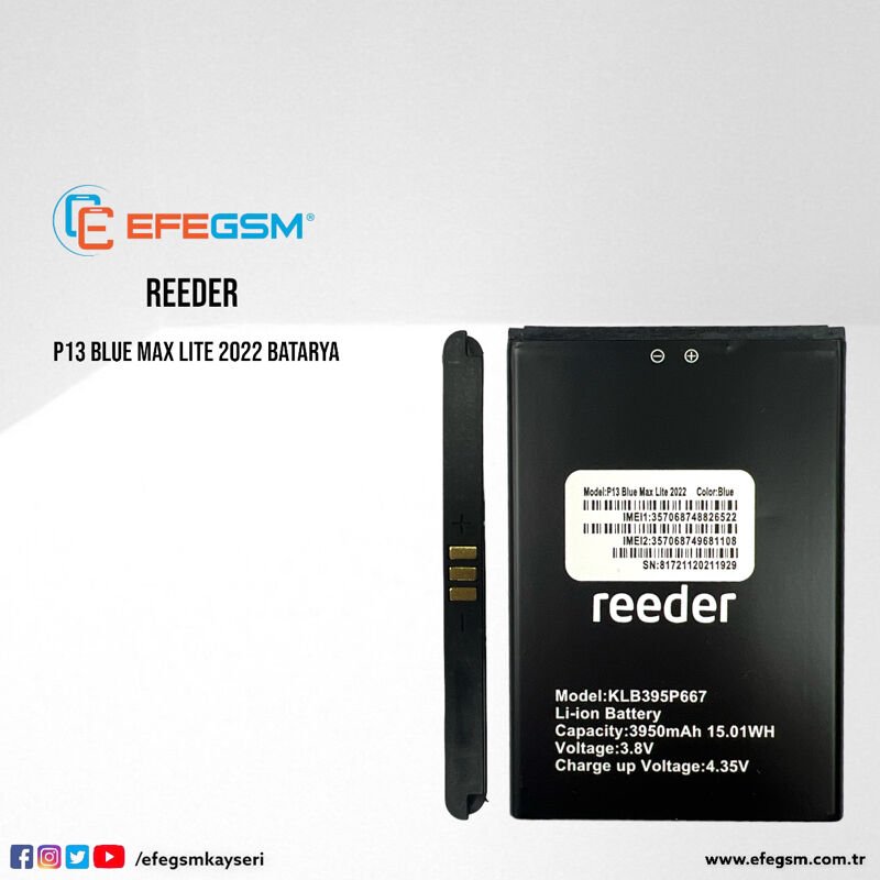 Reeder P13 Blue Max Lite 2022 Batarya