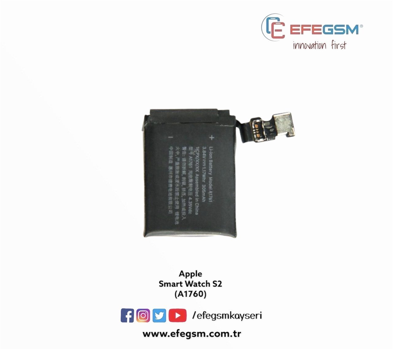 Apple Smart Watch S2 38mm (A1760) Akıllı Saat Batarya