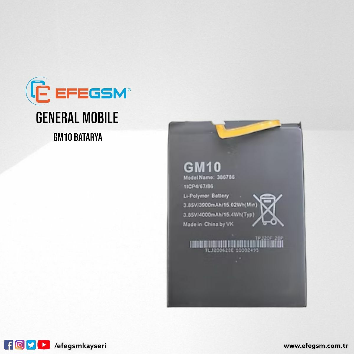 General Mobile GM10 Batarya