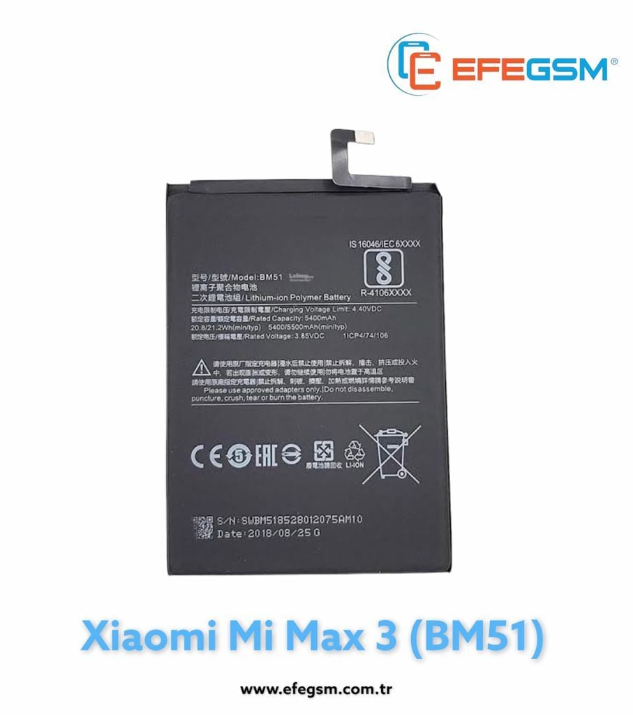 Xiaomi Mi Max 3 (BM51) Batarya
