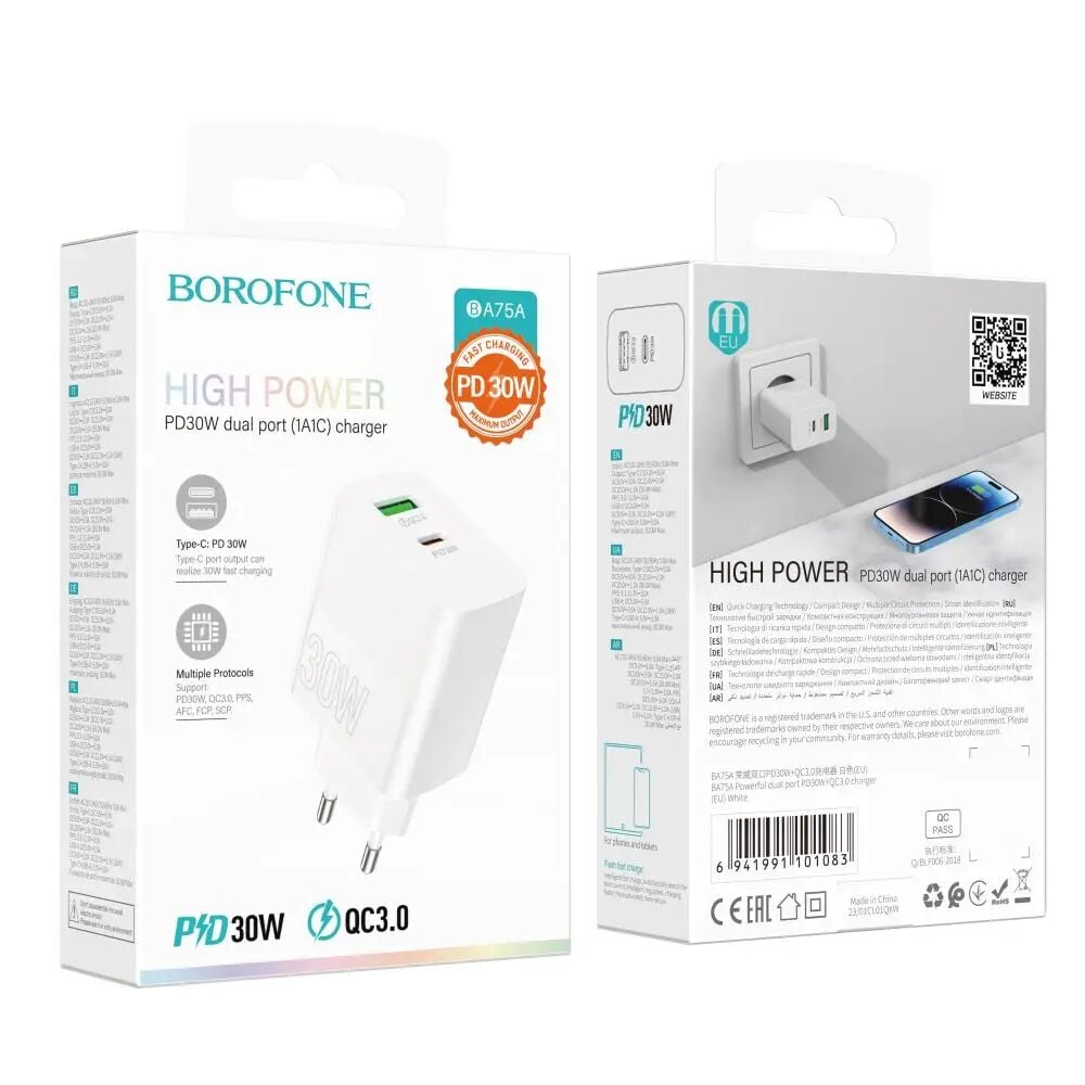 Borofone BA75A PD30W+QC3.0 Şarj Adaptörü