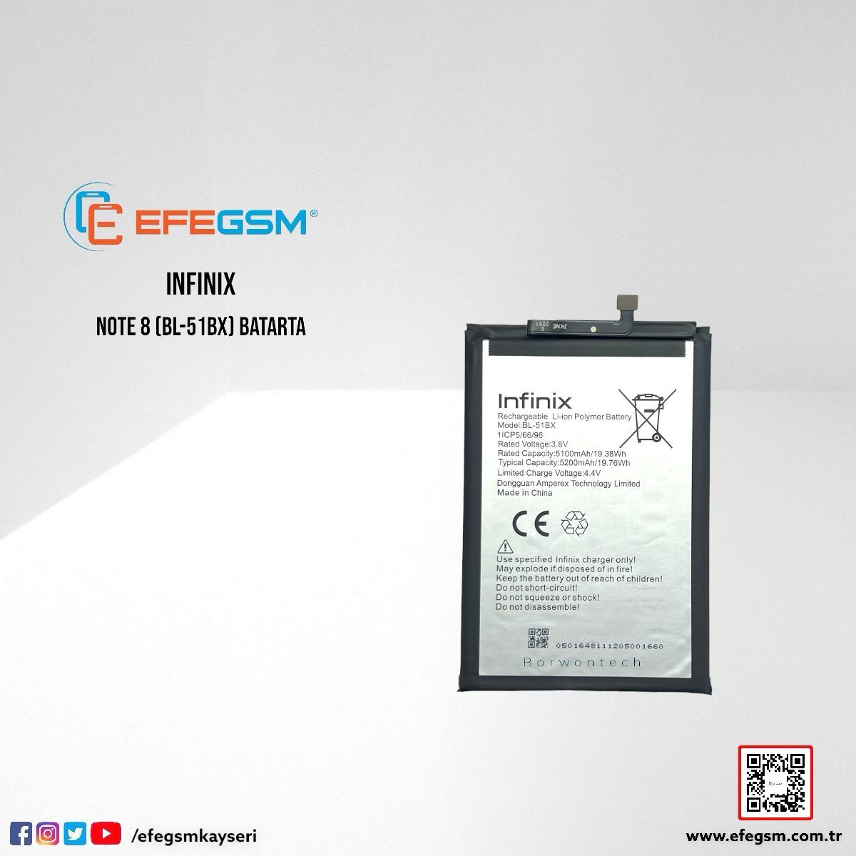 İnfinix Note 8 (BL-51BX) Batarya