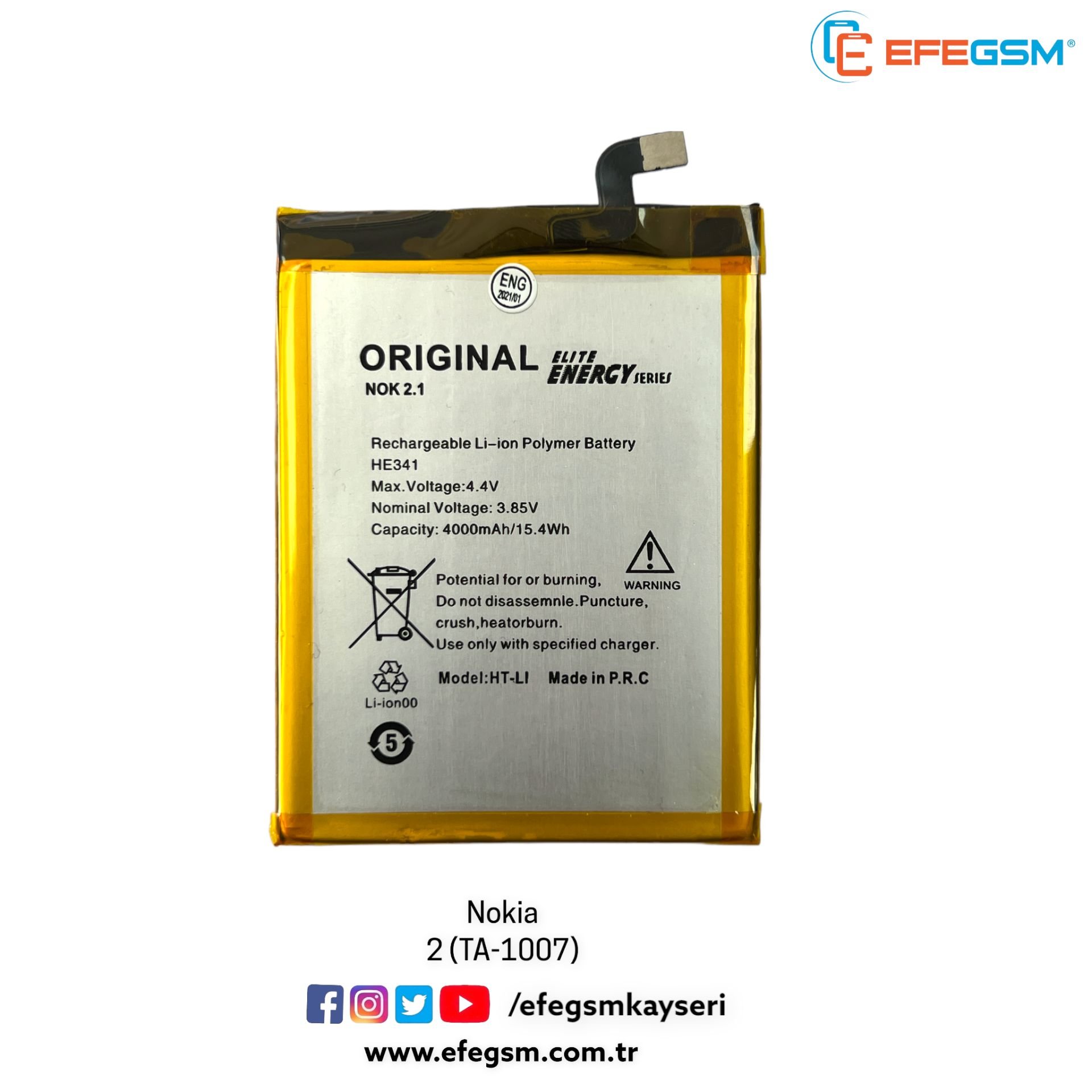 Nokia 2 (TA 1007) Batarya