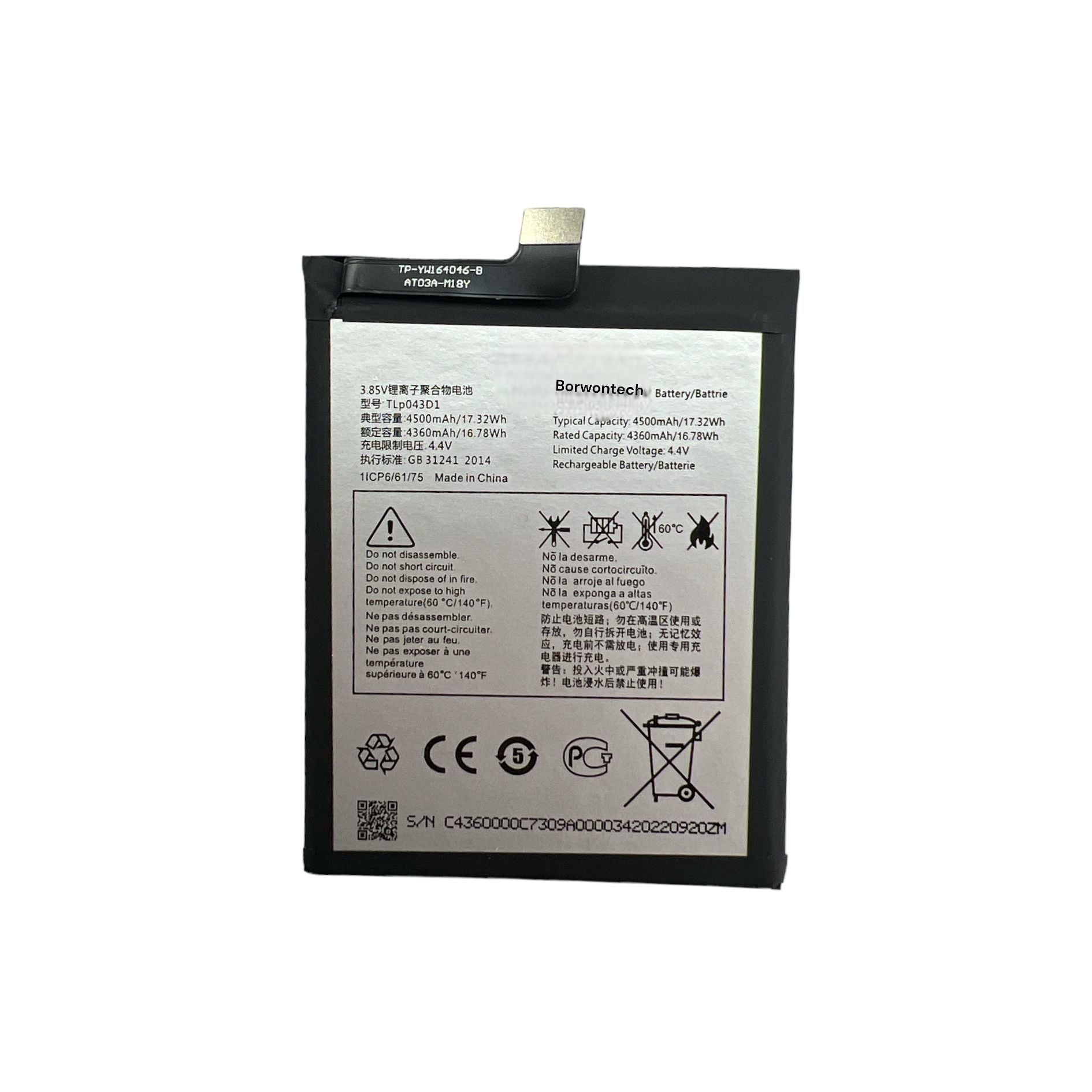 Tcl 10 Plus (Tlp043D7) Batarya