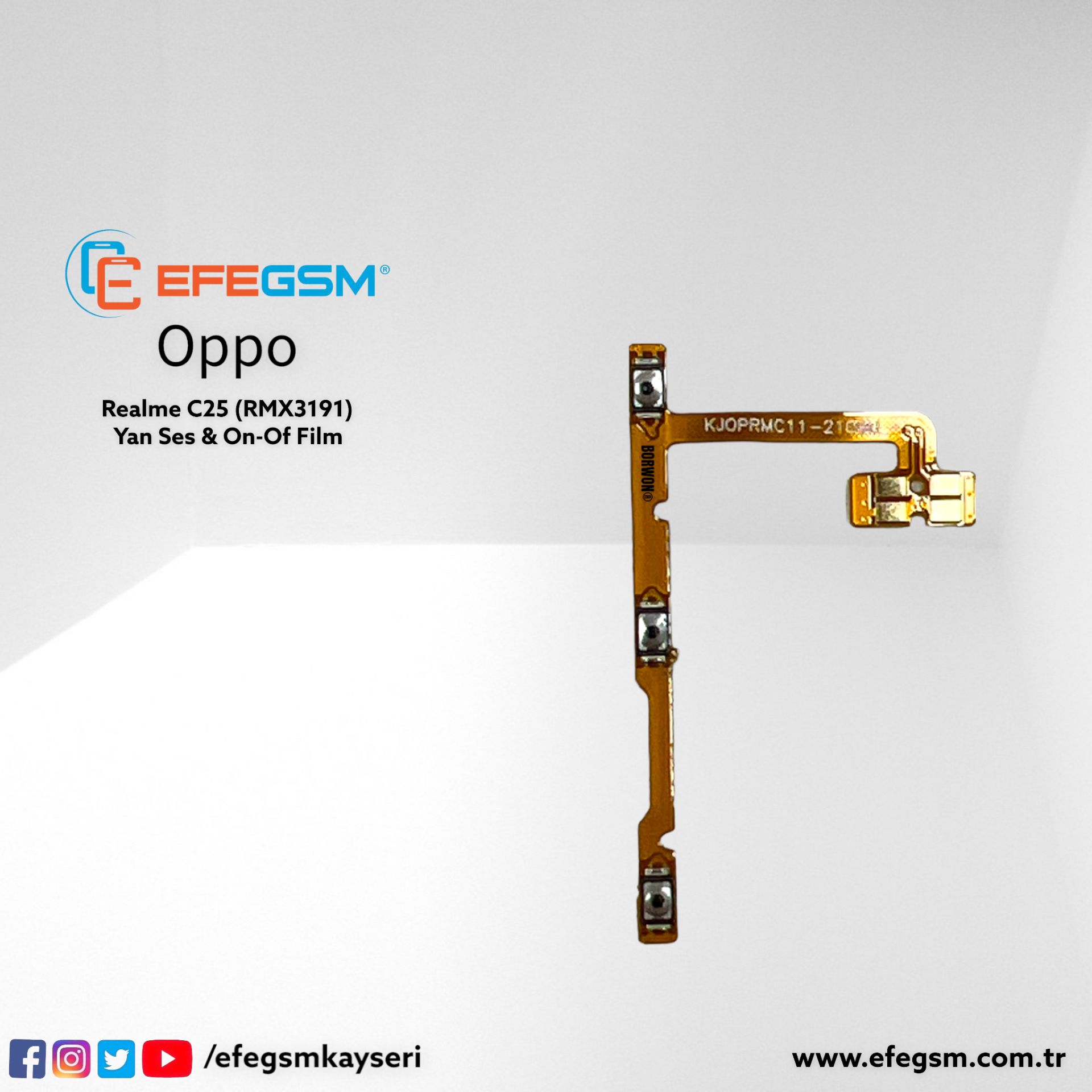 Oppo Realme C25 (RMX3191) Yan Ses Film
