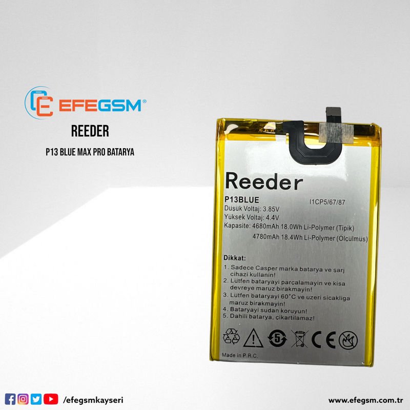 Reeder P13 Blue Max Pro Batarya
