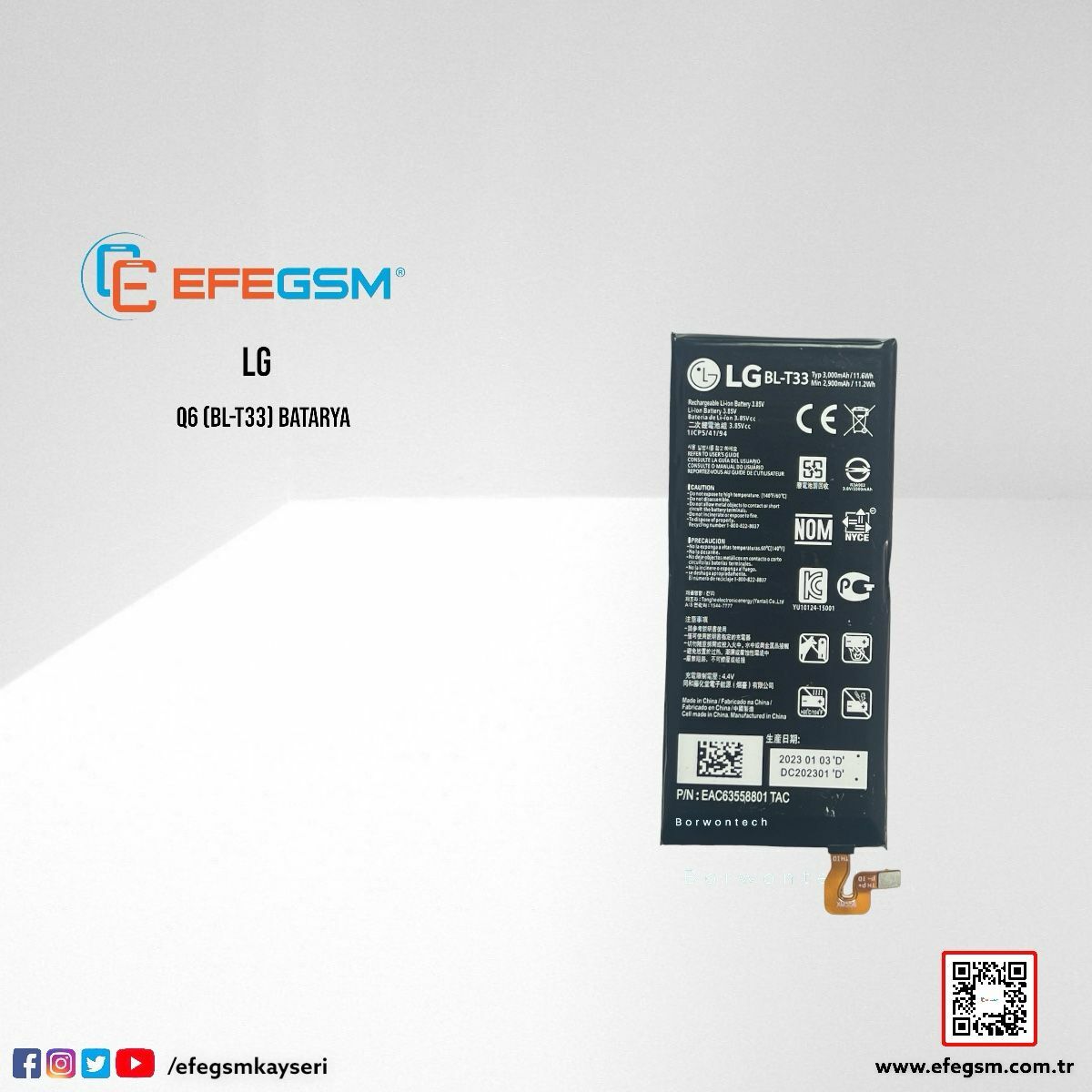 LG Q6 (BL-T33) Batarya