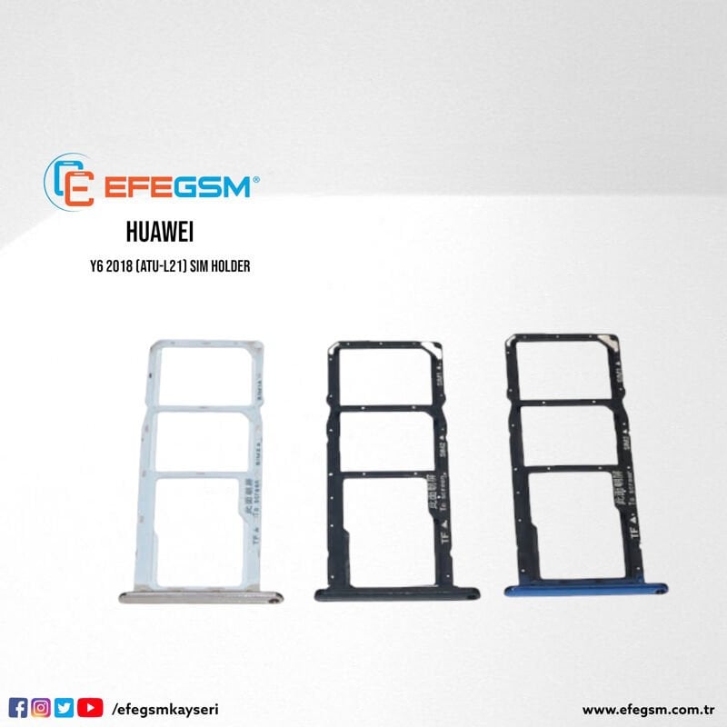 Huawei Y6 2018 (ATU-L21) Sim Holder Mavi