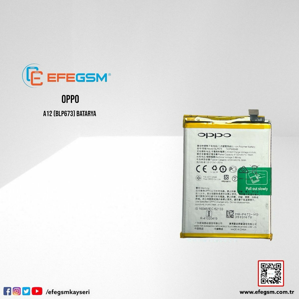 Oppo A12 (BLP673) Batarya