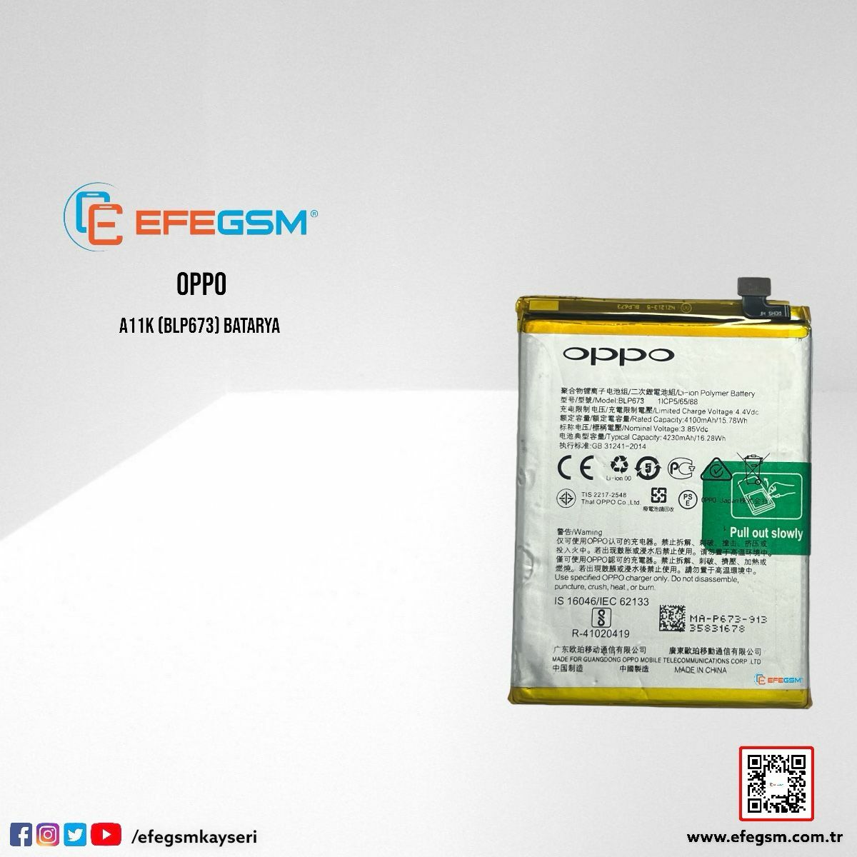 Oppo A11K (BLP673) Batarya