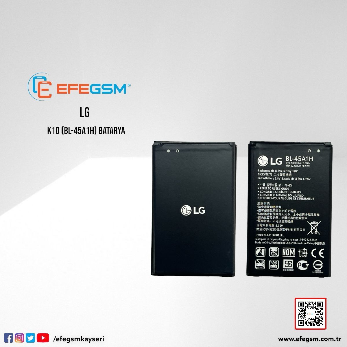LG K10 (BL-45A1H) Batarya