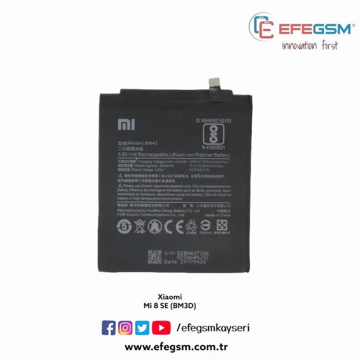 Xiaomi Mi 8SE (BM3D) Batarya