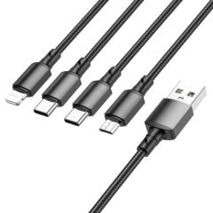 Borofone BX72 4 İN 1 MİCRO+2 TYPE-C+Iphone Usb Kablo