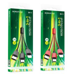 Borofone BX72 3 İN 1 MİCRO+TYPE-C+İP Usb Kablo