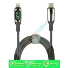 Yk Desing YK K189 Type-c To Lightning Göstergeli Usb Kablo