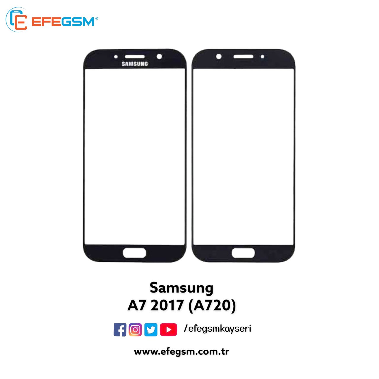 Samsung Galaxy A7 2017 (A720) Ocalı Cam Mavi