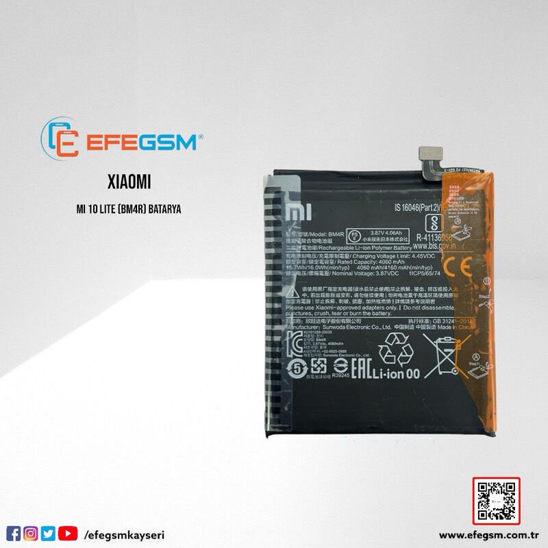 Xiaomi Mi 10 Lite (BM4R) Batarya