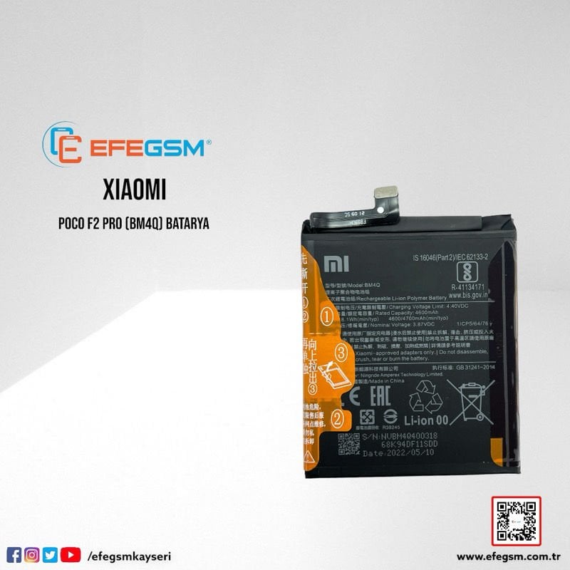 Xiaomi Poco F2 Pro (BM4Q) Batarya