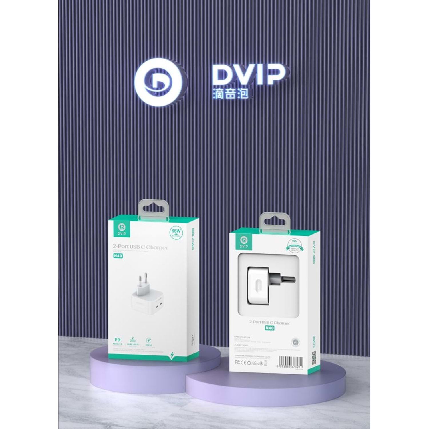 DVIP N40 35W 2-Port Type-c Usb Başlık