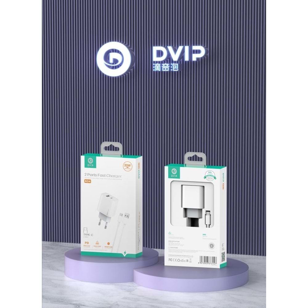 DVIP N34 20W Dual Port Type-c Şarj Aleti