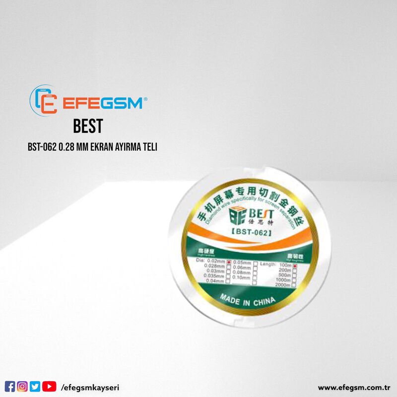 Best Bst-062 0,28 mm Ekran Ayırma Teli