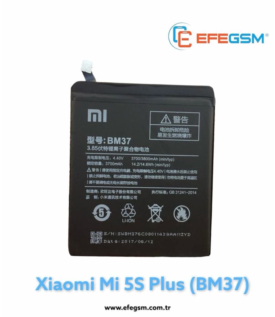 Xiaomi Mi 5S Plus (BM37) Batarya