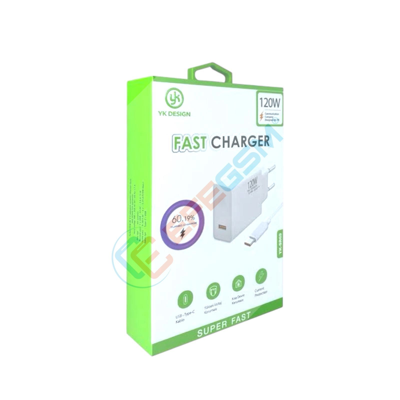 YK Desing YK-SR69 Usb Type-c 120W Şarj Aleti
