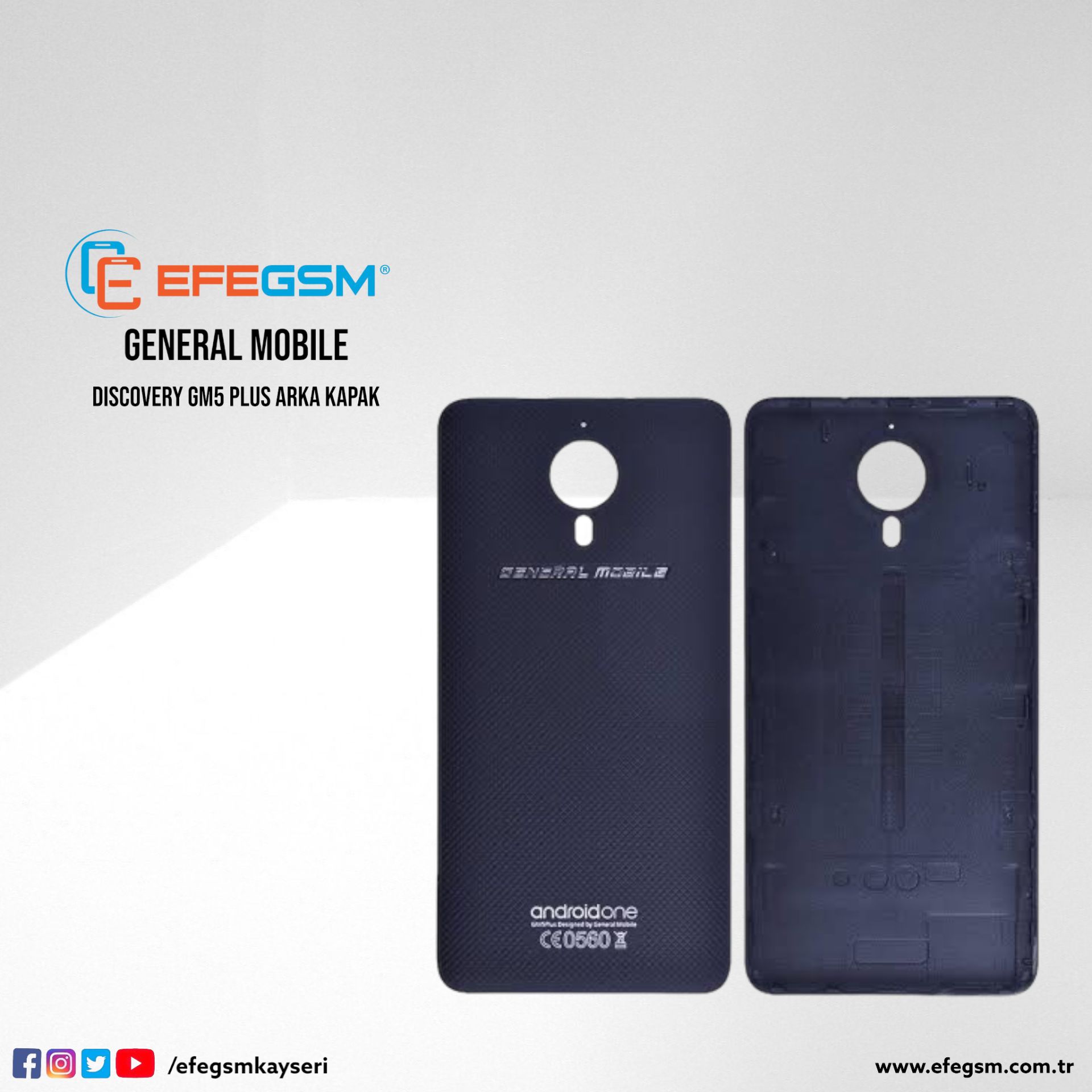 General Mobile GM5 Plus Arka Kapak Siyah