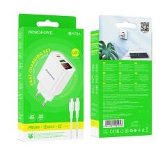 Borofone BA78A PD20W+QC3.0 Ekranlı Type-c Type-c Şarj Aleti