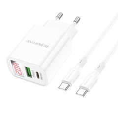 Borofone BA78A PD20W+QC3.0 Ekranlı Type-c Type-c Şarj Aleti