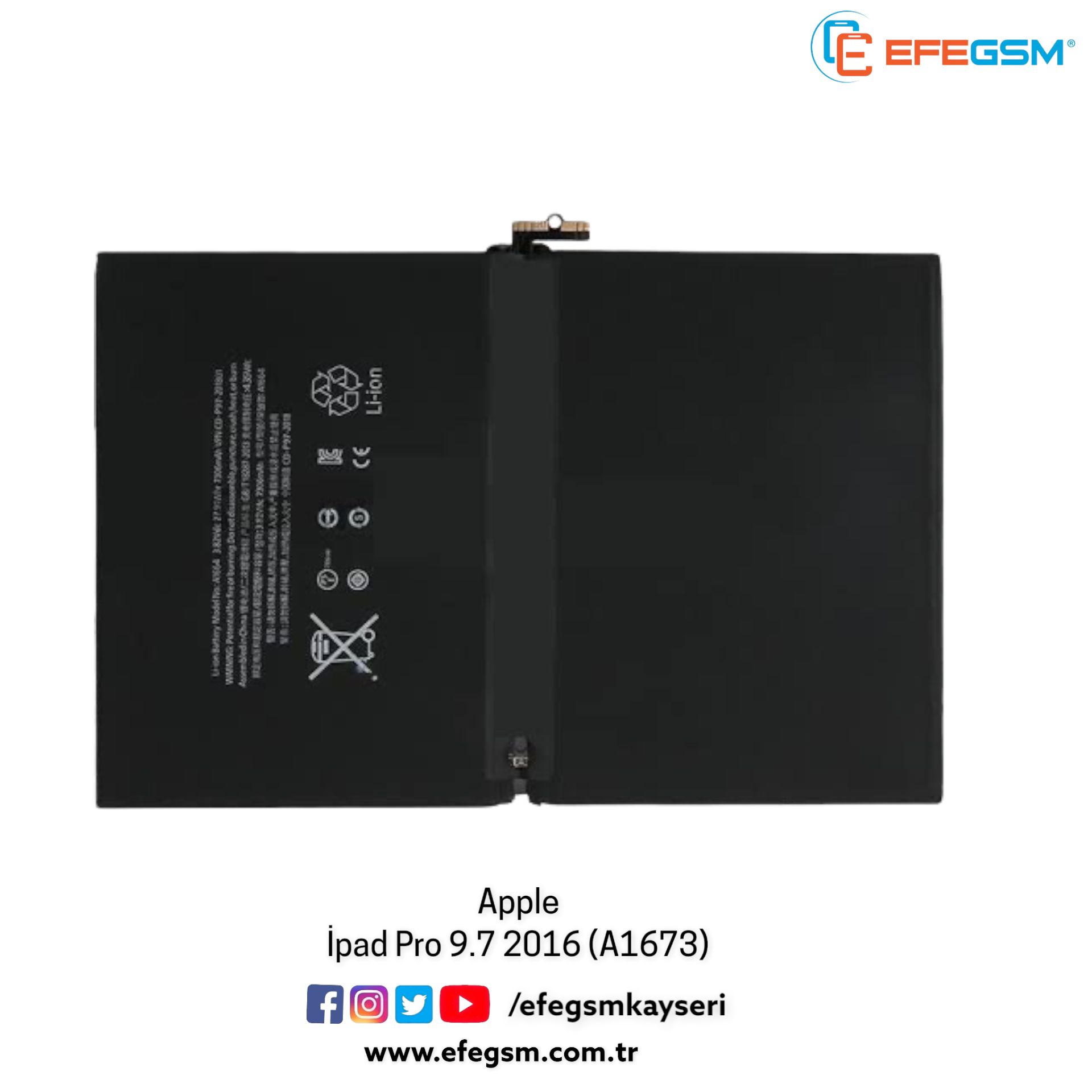 Apple İpad Pro 9.7 2016 (1673) Batarya