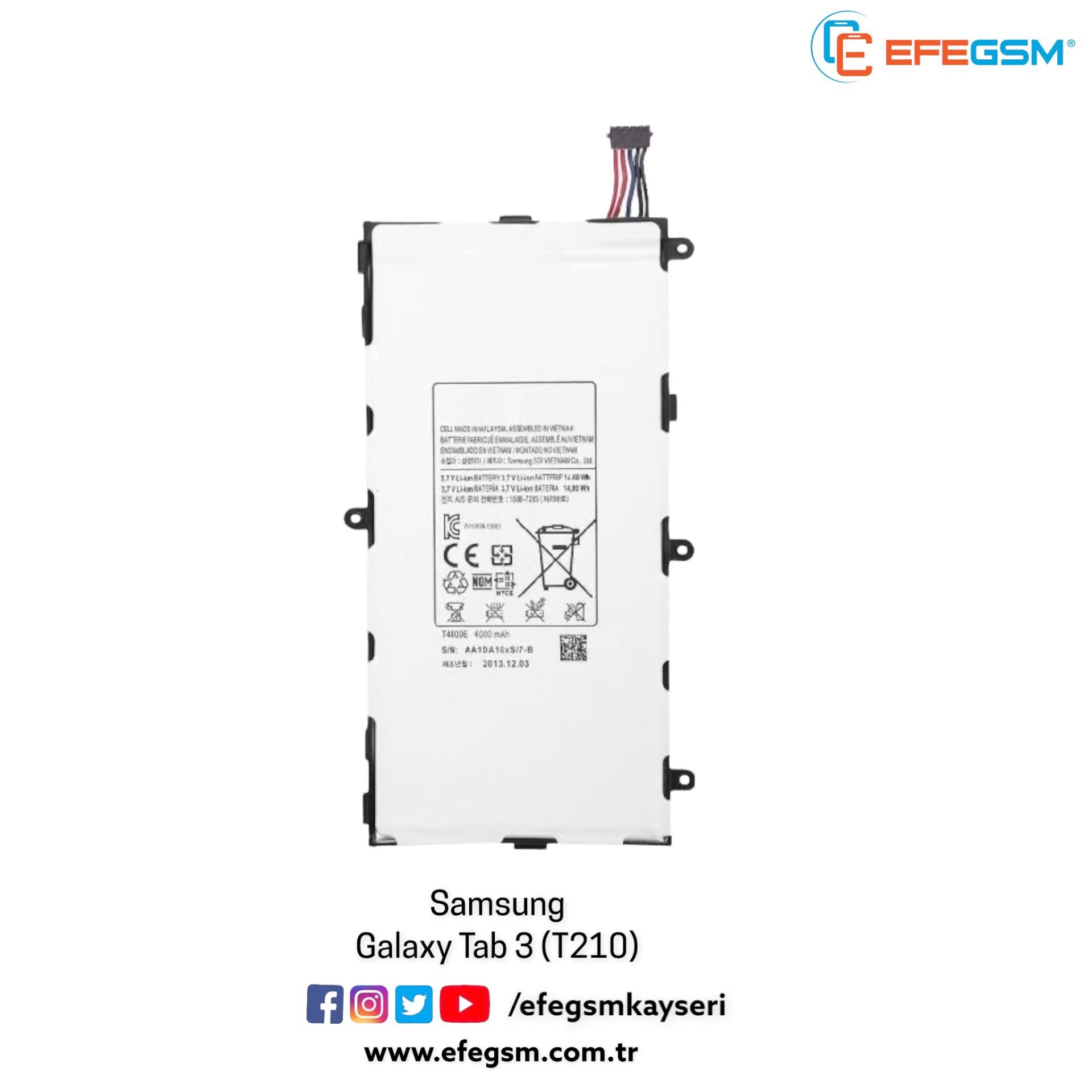 Samsung Galaxy Tab 3 (T210) Batarya