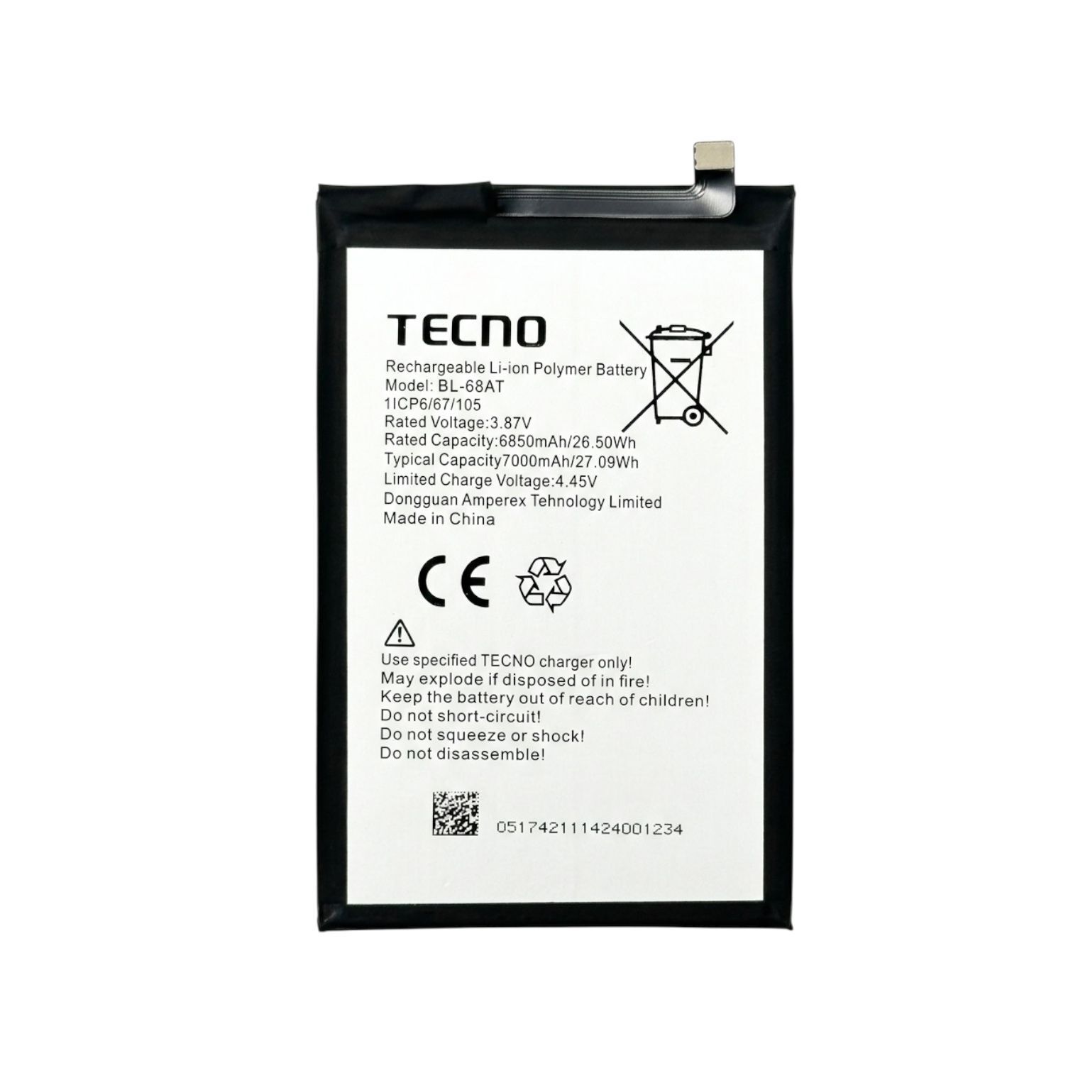 Tecno Pova 3 (BL-68AT) Batarya