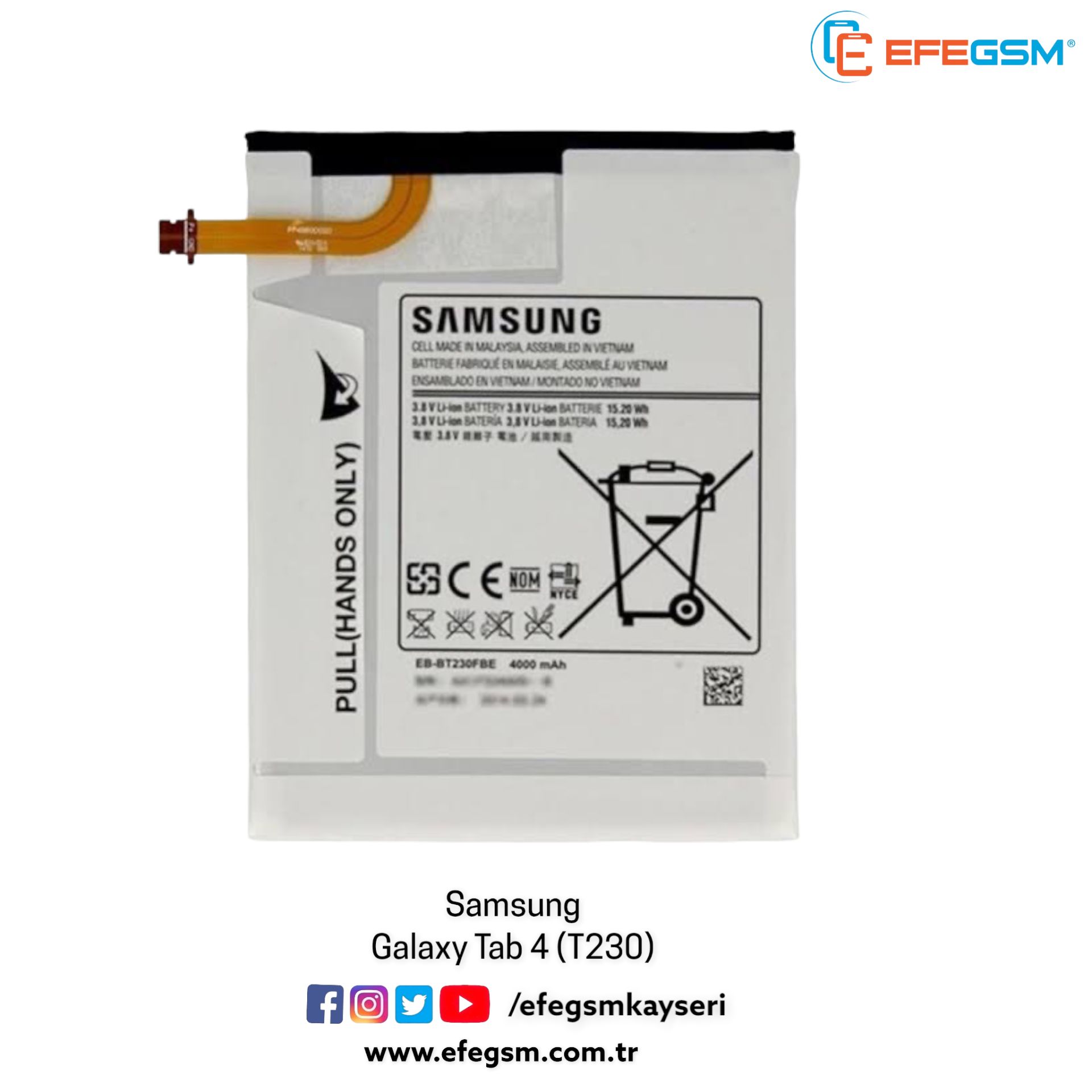 Samsung Galaxy Tab 4 (T230) Batarya